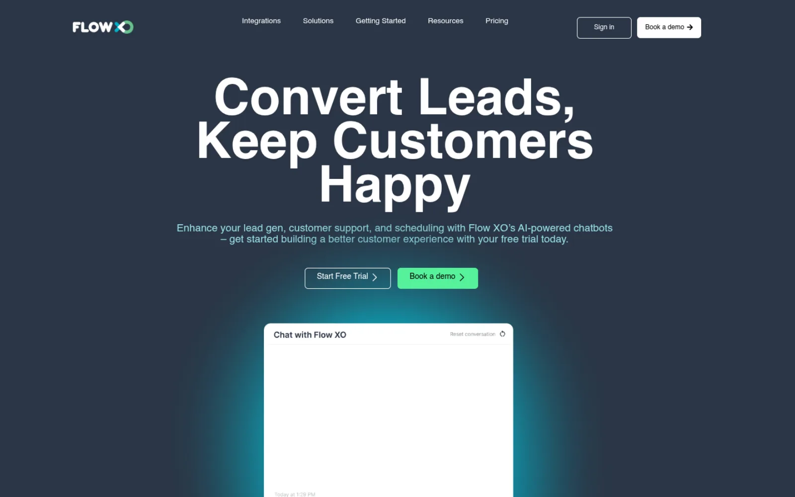 FlowXO homepage